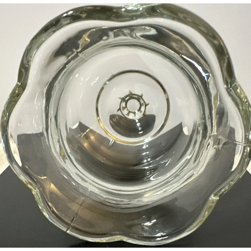 Vintage Clear Glass‎ Votive Candle Holder Tulip Design 4